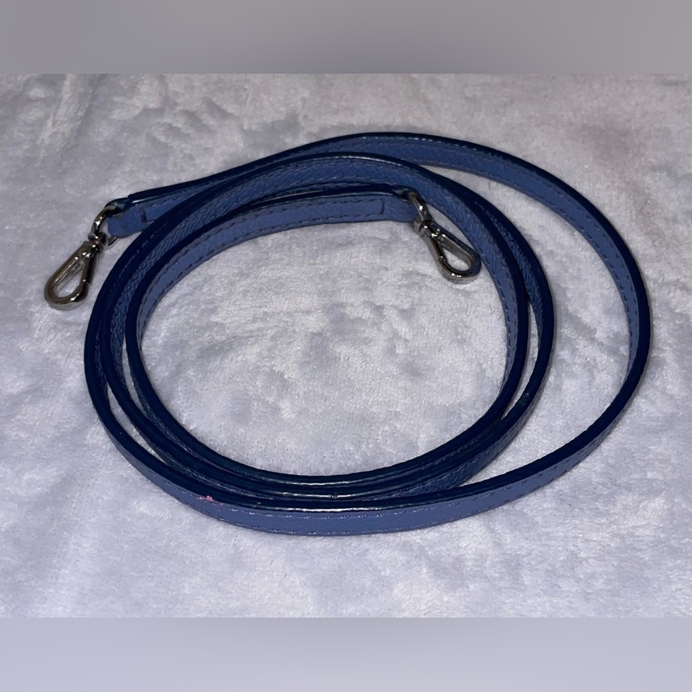 Kate Spade Small Tab Jackson Blue Crossbody Wallet Clutch Pebbled Leather - Picture 8 of 8